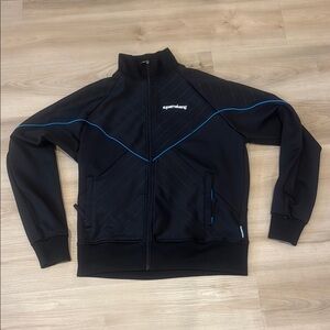 Supremebeing Men’s Large  Black and Blue Performance Jacket with Sporty Design